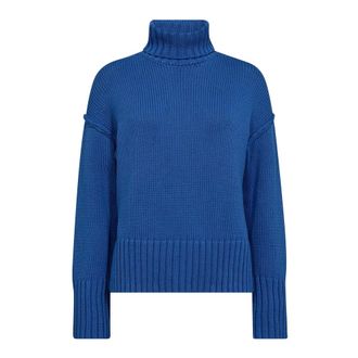 Mos Mosh MOS Mosh, Truien & Vesten, Dames, Blauw, XL, Blauwe Rollneck Gebreide Trui