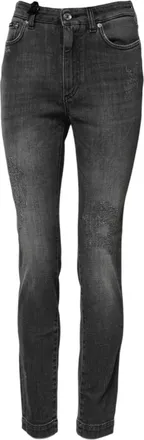 Dolce & Gabbana Womens Dark Gray Audrey Cotton Skinny Denim Jeans Elastane Clothing