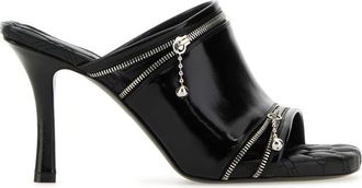 Burberry Zwarte Leren Peep Mules