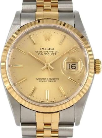 Rolex Pre-owned Datejust RVS Geelgoud Automatisch - Heren - Vintage Horloges - Geel - ONE Size - Vintage