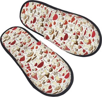 Generic Hotel Slippers Cartoon Mushrooms Soft House Slippers Reusable Indoor Shoes For Room Hotel Indoor M