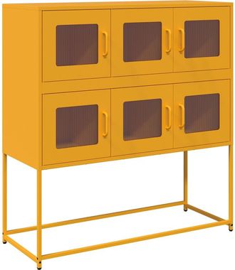 vidaXL Credenza Giallo Senape 100,5x39x107cm Acciaio Laminato Freddo - Vidaxl