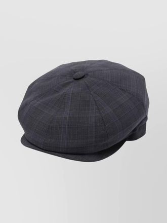Borsalino wool cap with flat crown and short brim