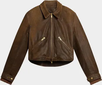 Golden Goose Journey Short Leather Jacket