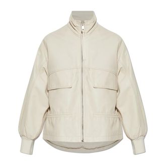 AllSaints Leather Jackets, female, Beige, Size: 3XS Flor Jacket