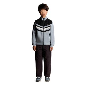 Lyle & Scott Kinder-trackjack met kleurblokken, volledige ritssluiting en normale pasvorm (Zwart)