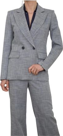 Patrizia Pepe Blauwe Jas voor Stijlvolle Look - Dames - Blazers - Blauw - L - Polyester - Jassen