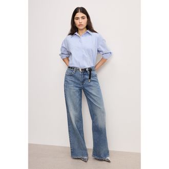 Good American Womens Good Ease Petite Relaxed Jeans | Indigo, Size 28 Plus | Good American by KhloÈ Kardashian