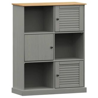 Berkfield Home Bookcase VIGO Grey 90x35x114.5 cm Solid Wood Pine
