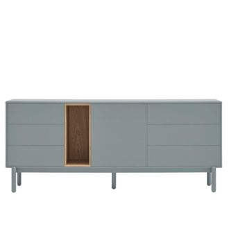 Teulat Aparador 6 cajones 1 puerta gris perla 180x40 cm