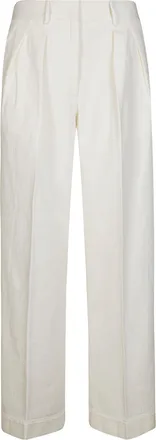 Forte_Forte Fluid White Pants with Front Pleats