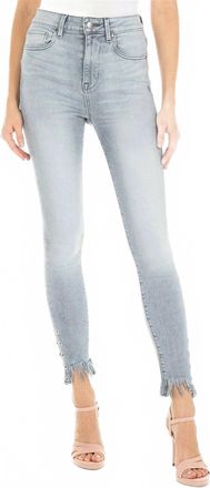 Fidelity High Waist Skinny Shredded Hem Jean In Cape Grey Pandora