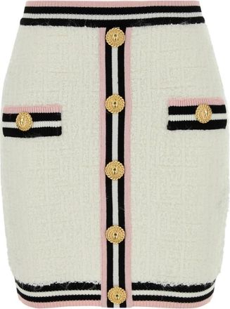 Balmain Dames Rokken Collectie - Dames - Korte rokken - Beige - 2XS - Katoen - Rokken