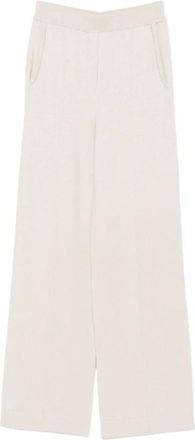 PESERICO Broeken, Dames, Wit, S, Leer, Witte op maat gemaakte broek voor vrouwen