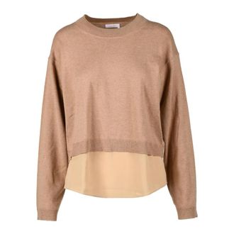 See By Chlo&eacute; Maglia - Dames - Ronde hals truien - Bruin - M - Katoen - Truien & Vesten