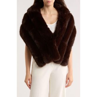 La Fiorentina Faux Fur Caplet in Brown at Nordstrom Rack