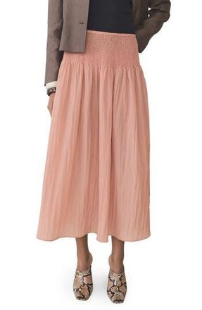 Mango Smocked Waist Maxi Skirt in Pastel Pink at Nordstrom Rack, Size X-Large