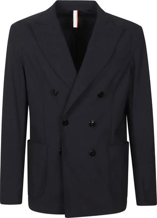 PMDS Premium Mood Denim Superior Blazer doppiopetto con applicazione - Nero