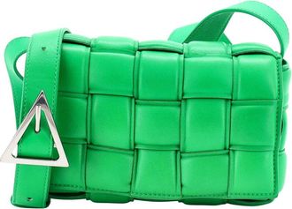 Bottega Veneta Green Padded Maxi Intrecciato Leather Cassette Crossbody Small (Authentic Pre-Loved)