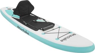 TecTake Tabla de paddleboard hinchable 2 en 1 set completo, blanco/turquesa