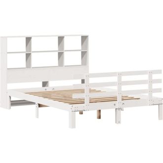 vidaXL Bookcase Bed without Mattress White 140x190cm Solid Wood Pine Vidaxl