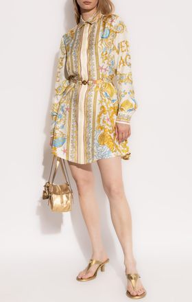 Versace Dress With Underwater Barocco Print, Womens, Multicolour