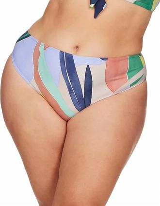 Artesands Curve Fit Mid Rise Swim Pant In Beige Multi