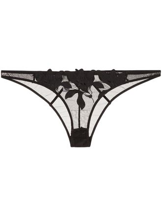 Fleur du Mal Slip Lily con ricamo - Nero