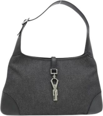 Gucci Pre-owned Vintage Denim Shoulder Bag - Dames - Vintage Schoudertas - Zwart - ONE Size - Denim - Vintage