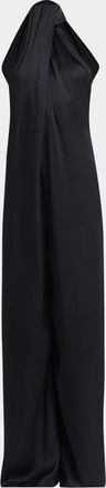 Stella McCartney Envers Draped Satin Halterneck Jumpsuit