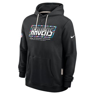 Nike Baltimore Ravens Crucial Catch Sideline Standard Issue Nike Mens Dri-FIT NFL Pullover Hoodie in Black | 03AZ00AZU3-F9R
