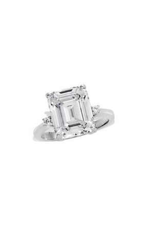 Savvy Cie Jewels Emerald Cut CZ Ring in White at Nordstrom Rack, Size 6