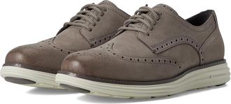 Cole Haan Original Grand Remastered Wing Tip Mens Lace Up Wing Tip Shoes Titanium Nubuck/Silver Birch : 7.5 D - Medium, Leather