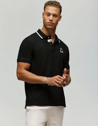 Psycho Bunny Mens Fenley Pique Polo 001 BLACK / XXXL