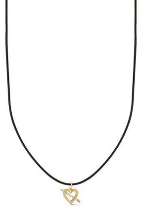 Ember Fine Jewelry 14k Gold Diamond Heart Cord Necklace at Nordstrom Rack, Size 16