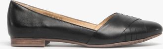 Hush Puppies Womens Hush Puppies MARLEY Womens Leather Ballerina Shoes Black - Size: 7