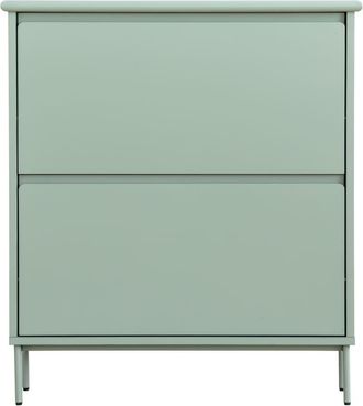 Kenay Home Zapatero efecto madera verde 80 x 90,5 cm