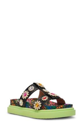 Betsey Johnson Madoxx Embellished Strap Sandal in Ditsy Floral at Nordstrom, Size 9.5