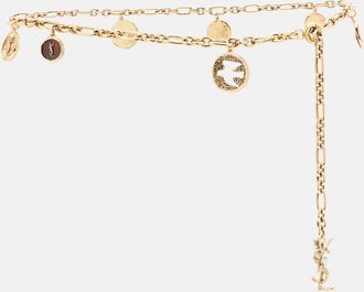 Saint Laurent Cassandre embellished chain belt