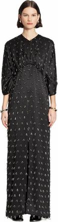 Lanvin Long Embroidered Dress in Black at Nordstrom, Size 40 Eu