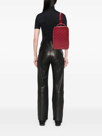 Dior 2021 Oblique Perforated Calfskin Galaxy World Tour Shoe Case satchel - unisex - Calf Leather - One Size - Red