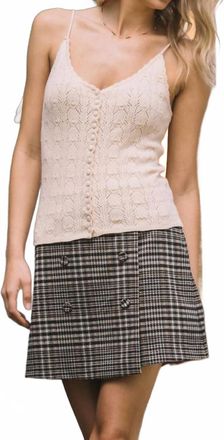 Skies Are Blue Clothing Skyler Crochet Cami Top In Oatmeal