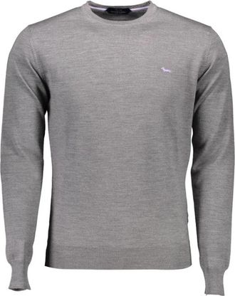 Harmont & Blaine Wollen trui met lange mouwen - Heren - Ronde hals truien - Grijs - 2XL - Wol - Truien & Vesten