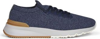 Brunello Cucinelli Wool Knit Runners - Heren - Sneakers - Blauw - 46 EU - Wol - Schoenen