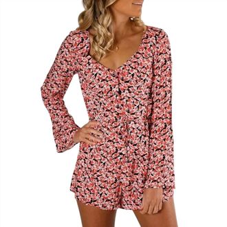 The Fifth Label Fresco Playsuit In Black Rosette