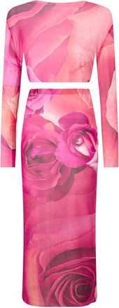 Roberto Cavalli Gonna con stampa rosa