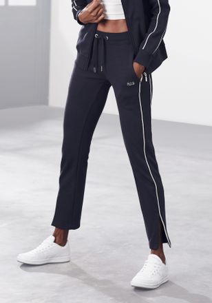 H.I.S Sweathose H.I.S, Damen, Gr. 32/34, N-Gr, blau (marine), Interlock, Obermaterial: 60% Baumwolle, 40% Polyester, unifarben, Basic, bequem lang, Hosen Sw