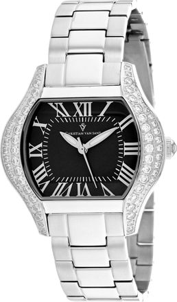 Christian Van Sant Womens Bianca Black Dial Watch
