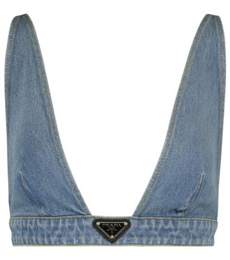 Prada Logo denim bralette