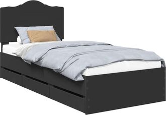 vidaXL Estructura De Cama Negro 100 X 200 Cm Madera Ingenieril Vidaxl